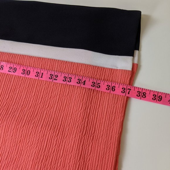 Sandra Darren Coral and Black Short Sleeve Midi Dress Size 10 - Picture 15 of 16